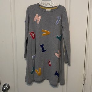 Girls mini Boden letters dress size 6-7 years